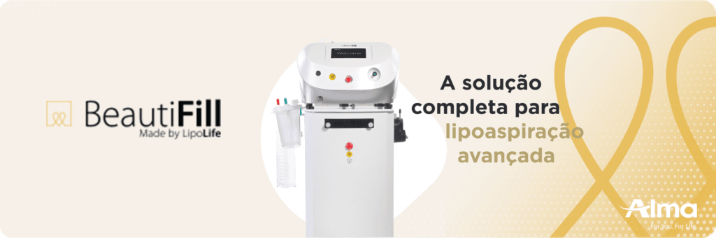 Equipamento BeautiFill da Alma, utilizado para lipoaspiração avançada com tecnologia laser e reaplicação de gordura autóloga.
